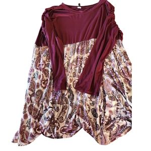 Elegant Burgundy Paisley Women's Tunic